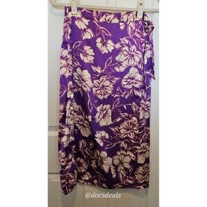 Japna Wrap Skirt Purple Floral Pattern Women's Large